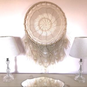 Ivory Peacock Dreamcatcher Wall Art